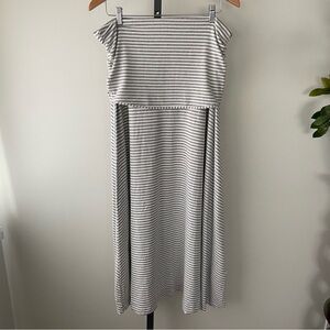 NEW GAP Convertible Strapless Maxi Tube Dress Skirt Striped Soft Size Large